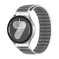 Bracelet velcro en nylon gris foncé compatible Huawei Watch 41-42 mm, style tissé robuste.