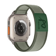 Bracelet velcro en nylon vert clair et foncé, étiquette Fearless, pour Apple Watch, modèle Mercury.