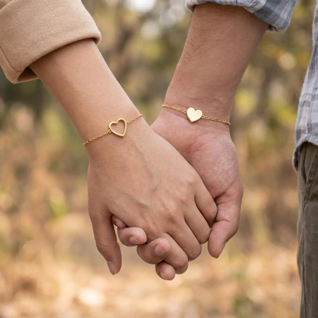 Matching Heart Bracelets for Mother and Child, Duo of Adjustable Stainless Steel Bracelets, Jewelry Symbolizing Bond and Love, Kéamo Model