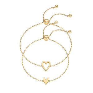 Matching Heart Bracelets for Mother and Child, Duo of Adjustable Stainless Steel Bracelets, Jewelry Symbolizing Bond and Love, Kéamo Model