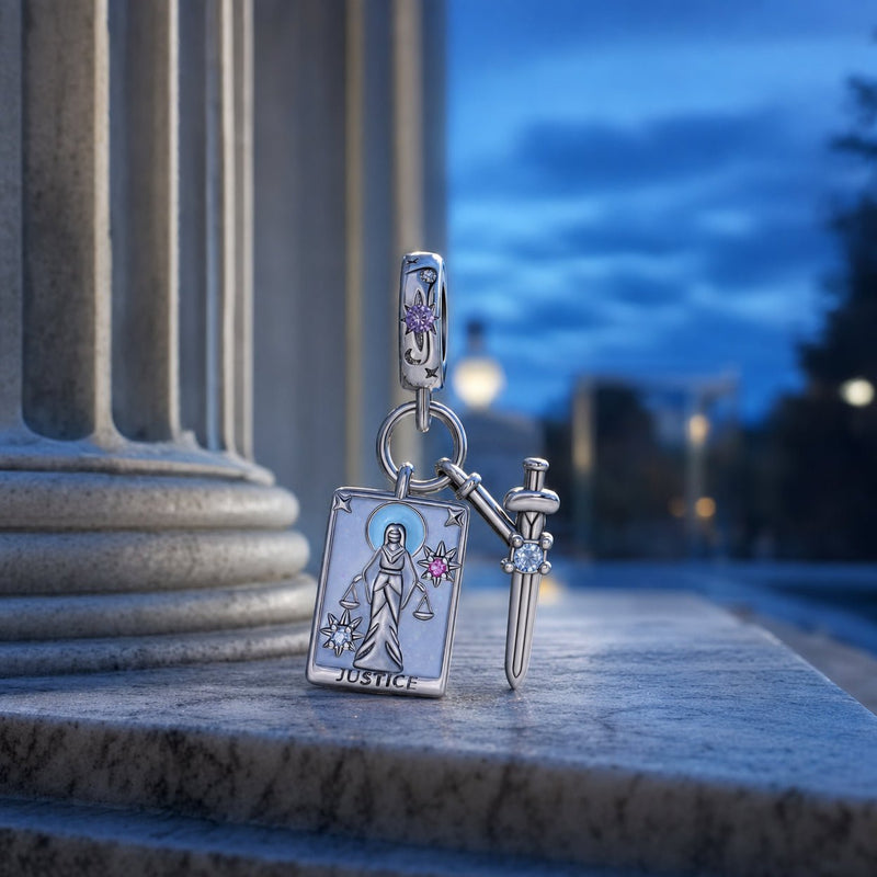 Classic charm, Justice tarot card (sword), for women, Ensiferia model