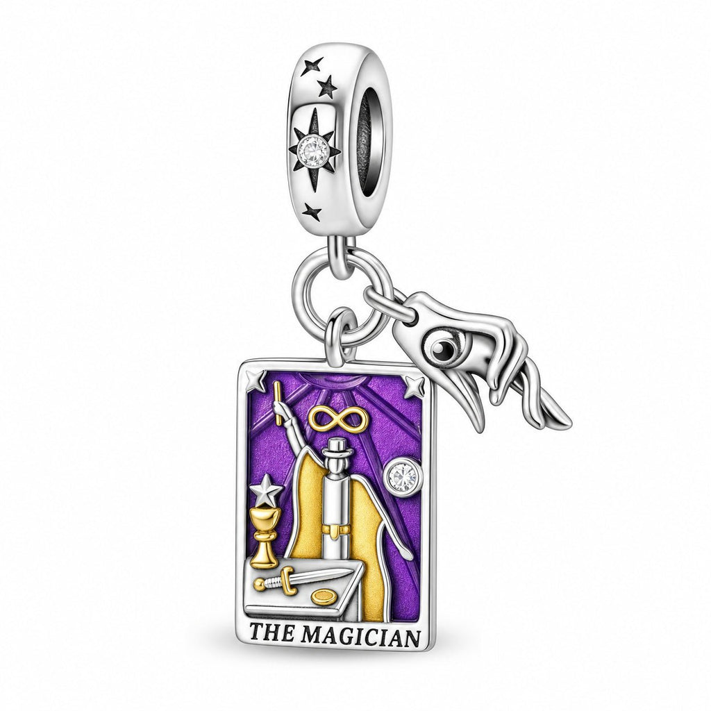 Charm classique, carte de tarot le magicien, pour femme, modèle Arcanum