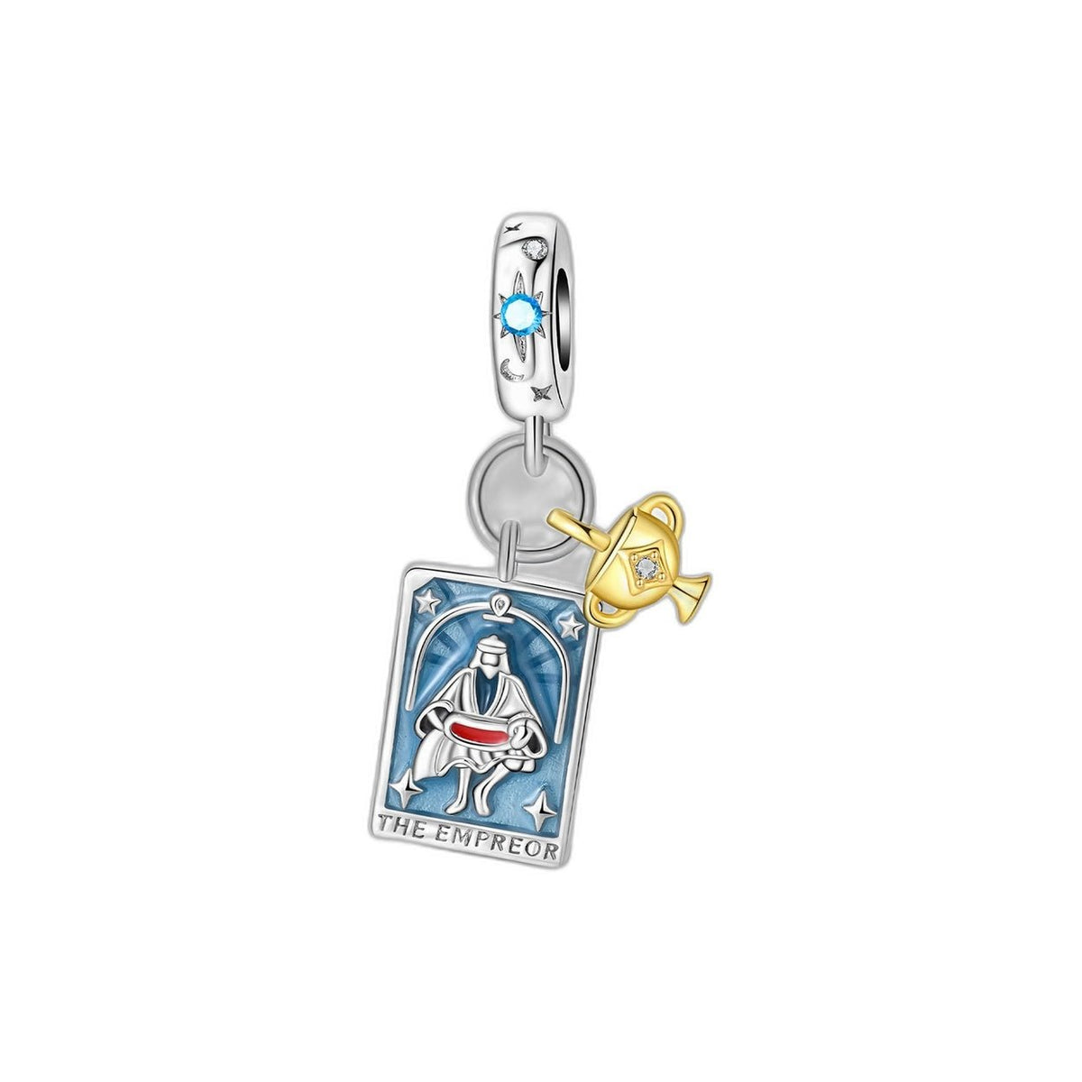 Klassisk charm, tarotkortet kejseren (kalk), til kvinder, model Calixta