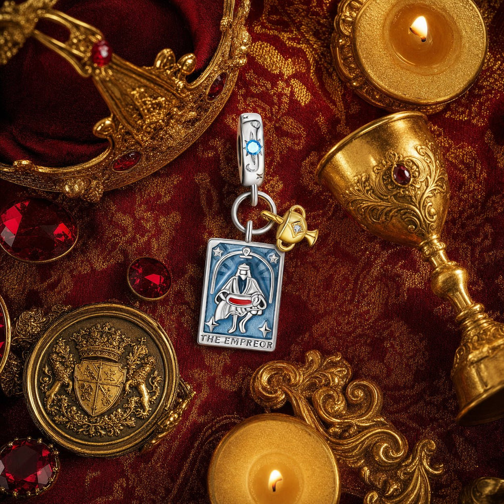Klassisk charm, tarotkortet kejseren (kalk), til kvinder, model Calixta