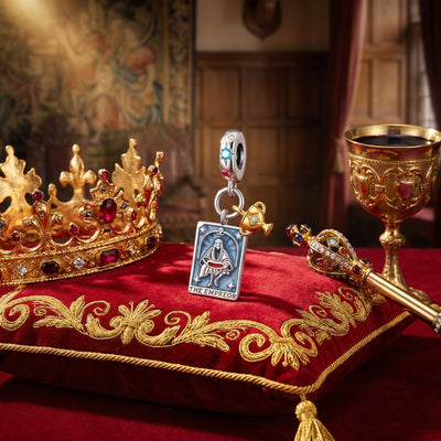 Klassisk charm, tarotkortet kejseren (kalk), til kvinder, model Calixta