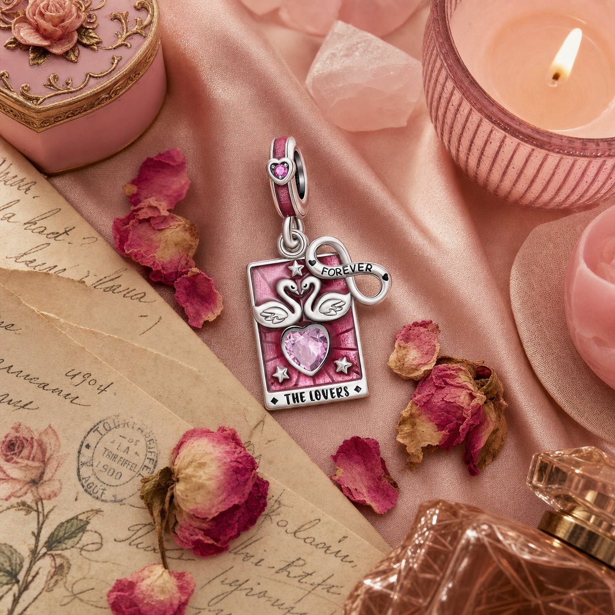 Klassisk charm, tarotkortet De Elskende, til kvinder, model Amoris