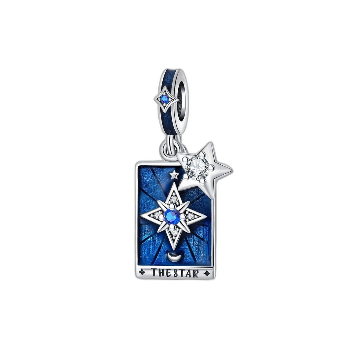 Charm tarotkortet Stjernen, farvet emalje og zirkoner, til kvinder, model Stellara