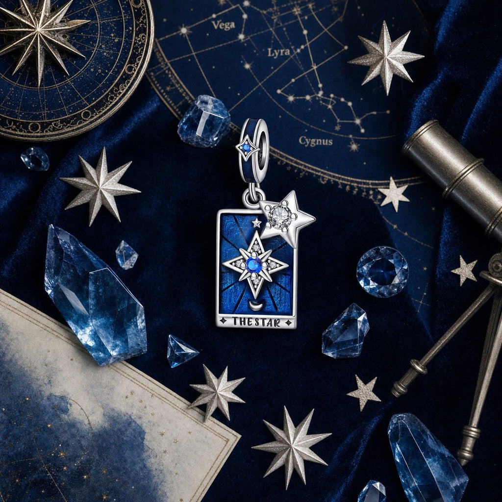 Klassischer Charm, Tarotkarte Der Stern, für Damen, Modell Stellara