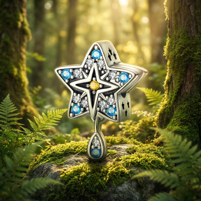Charm tarotkort i sølvbelagt kobber, farvede emaljer og zirkoner, model Orbika