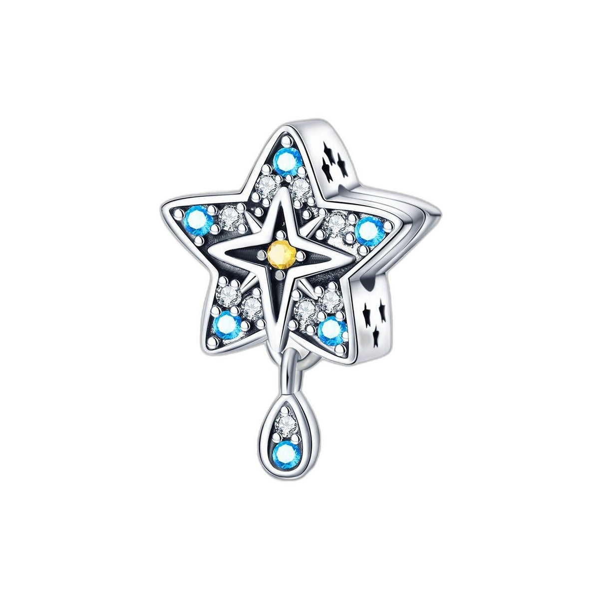 Charm tarotkort i sølvbelagt kobber, farvede emaljer og zirkoner, model Orbika