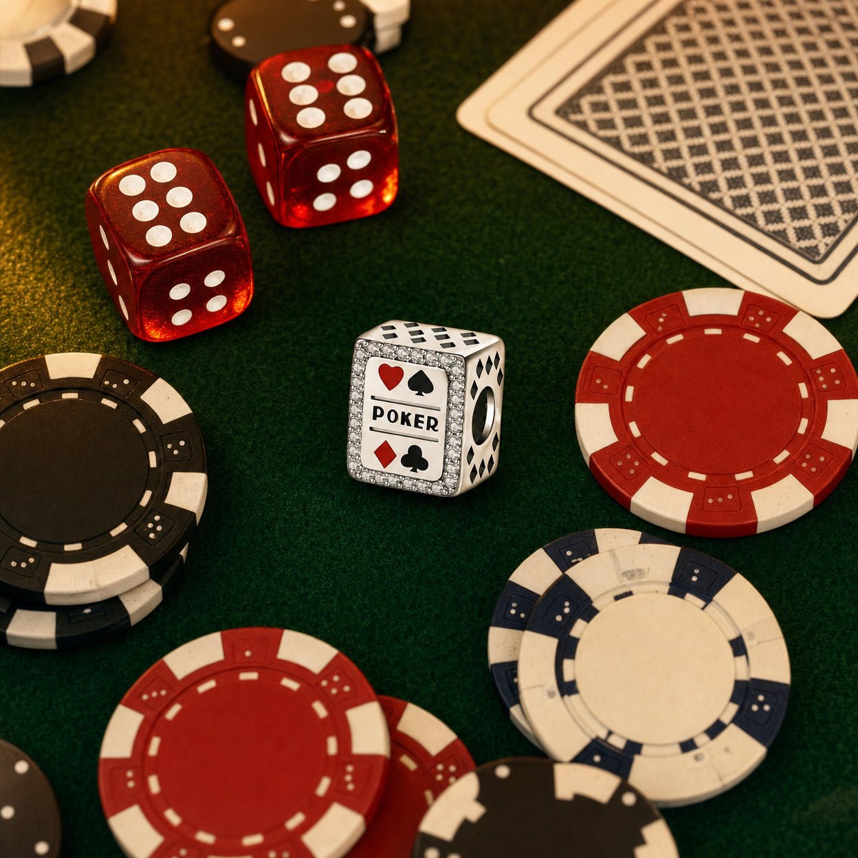 Charm classico, Cubo poker quattro simboli, per donna, modello Cubika