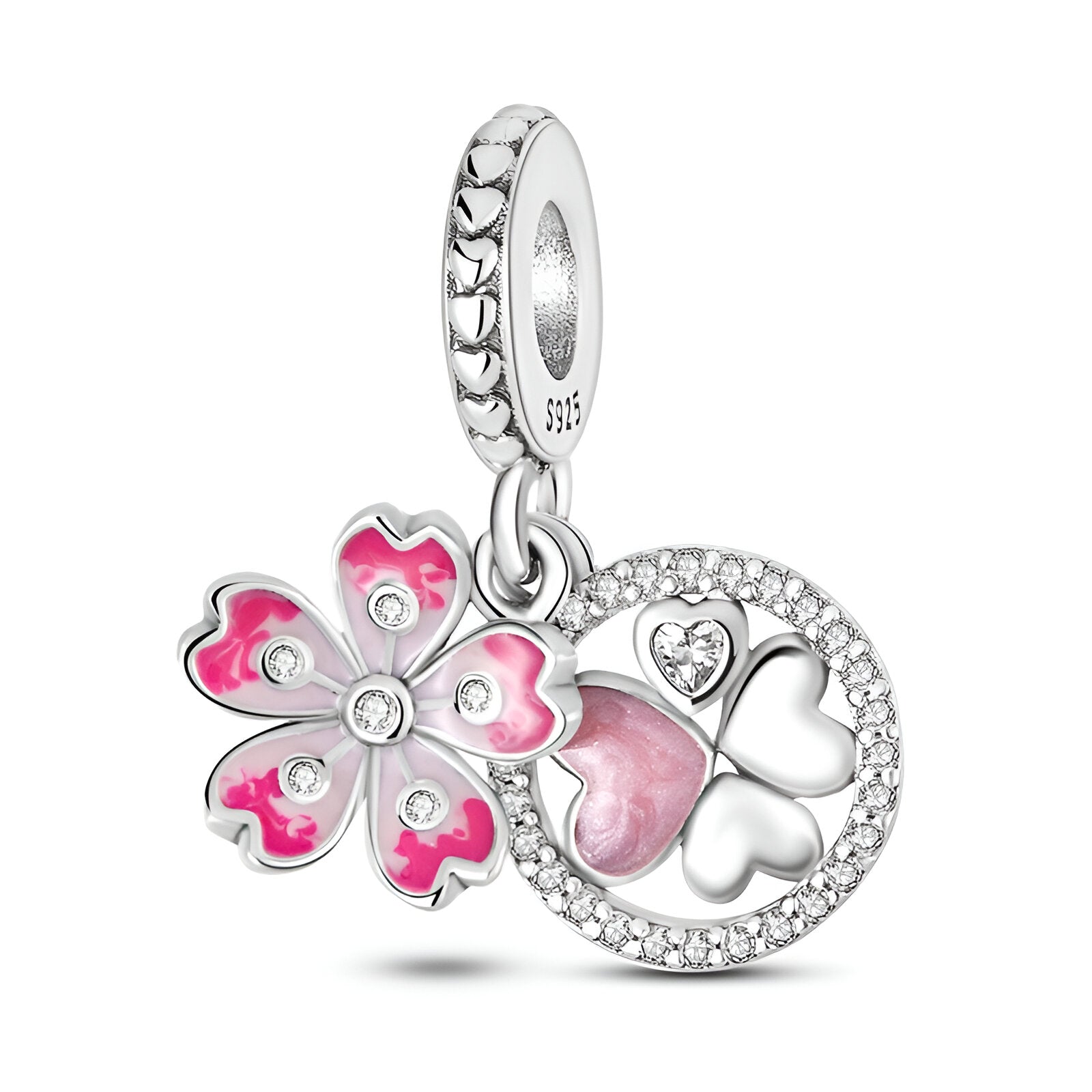 Charm coeur et marguerite, pour femme, modèle Marga - La Boutique du Bracelet