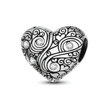 Charm coeur gravé, pour femme, modèle Leontine - La Boutique du Bracelet