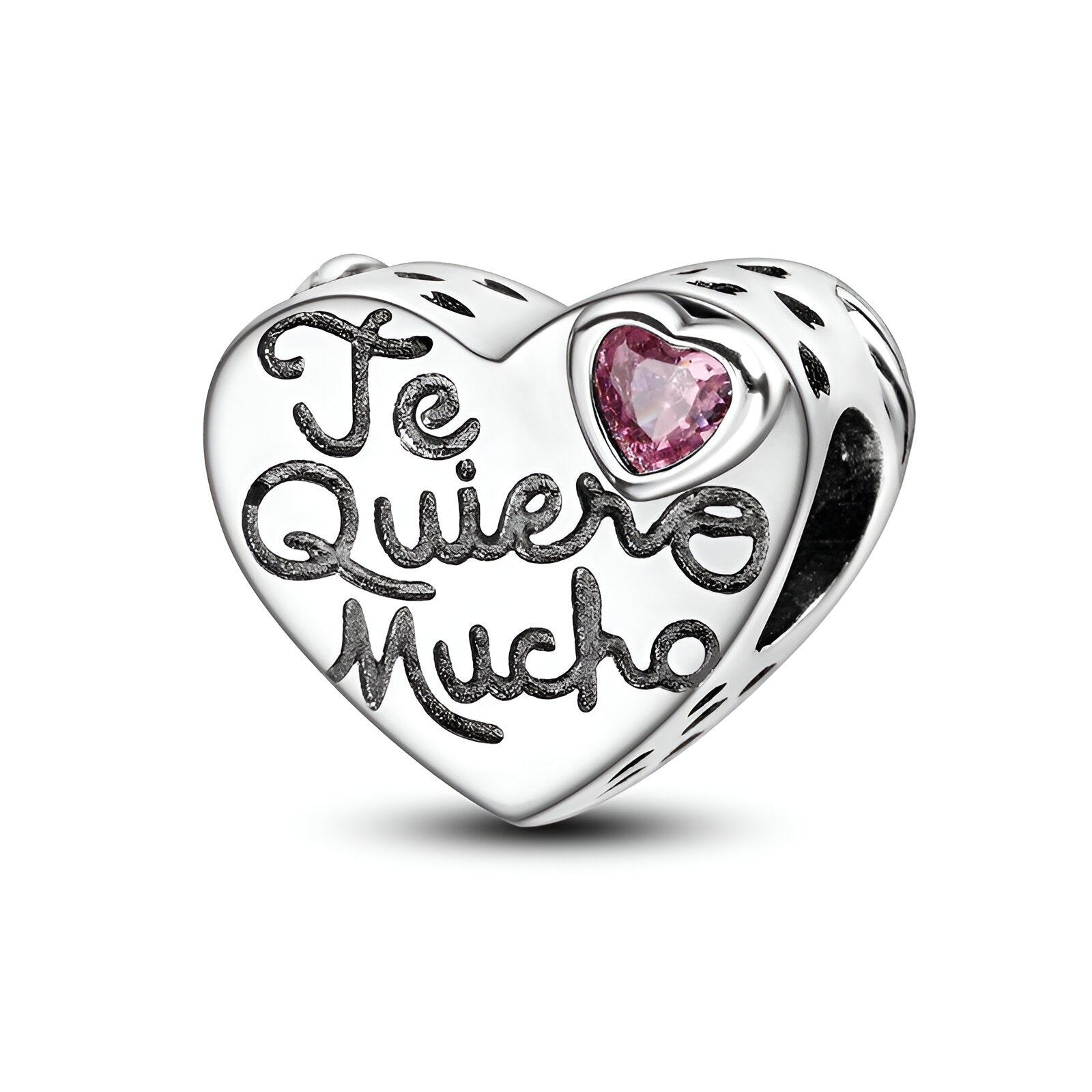 Charm coeur "Te quiero mucho", pour femme, modèle Sunniva - La Boutique du Bracelet