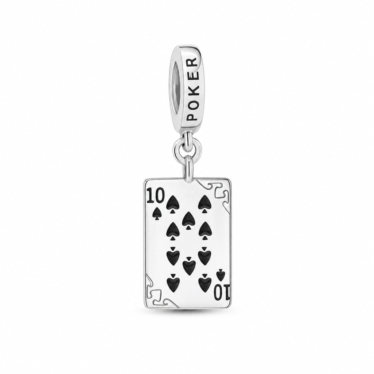 Charm pendant, 10 de pique, pour femme, modèle Decimus