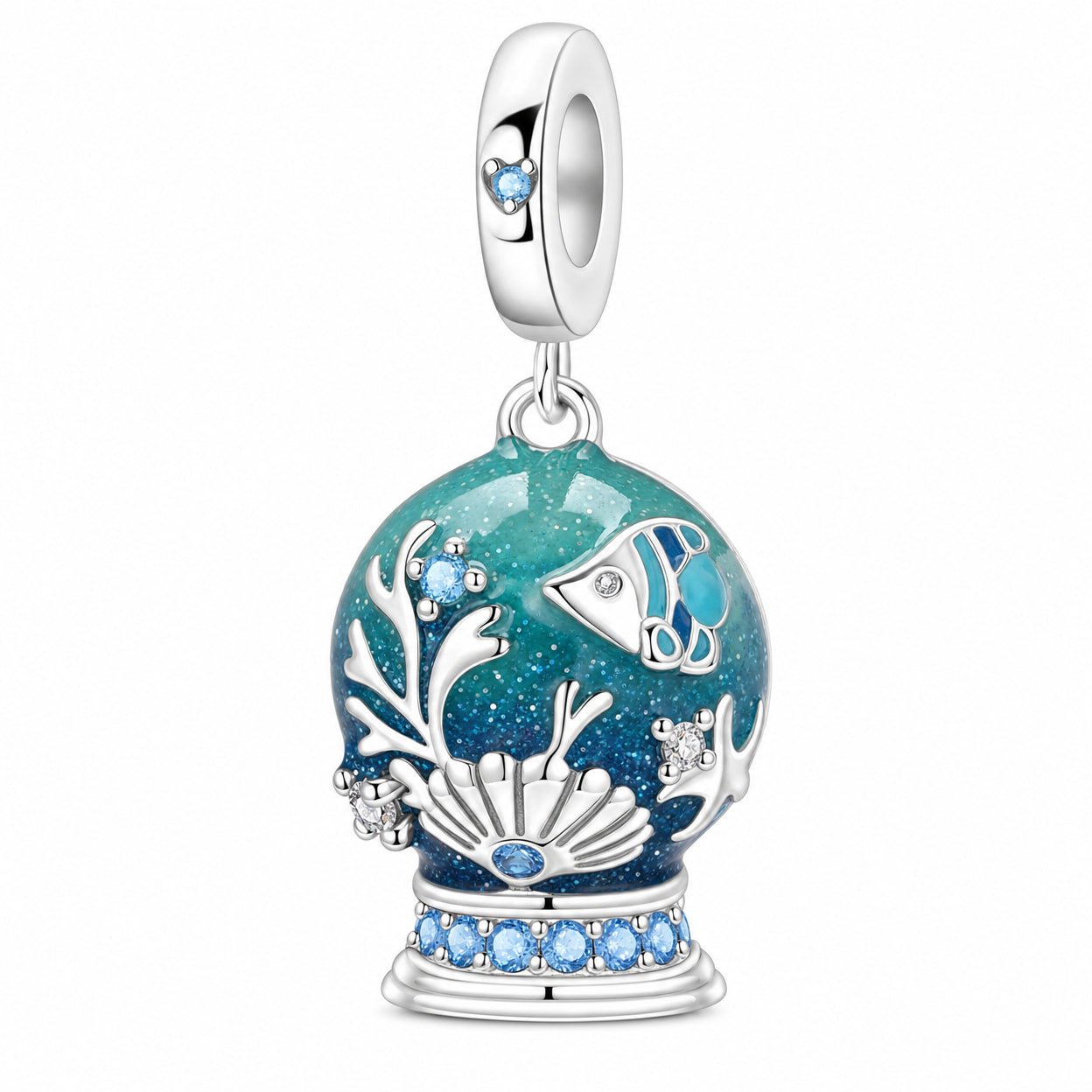 Charm-Anhänger, Kristallkugel Unterwasserwelt, für Damen, Modell Oceania