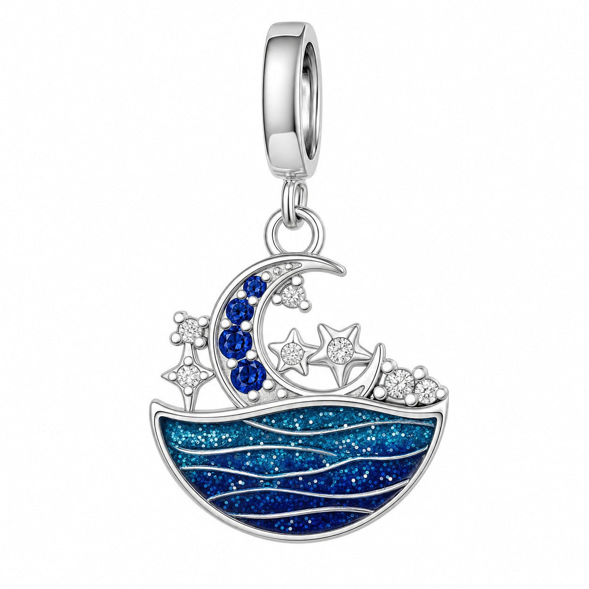 Charm pendant, clair de lune sur l'océan, pour femme, modèle Selenia