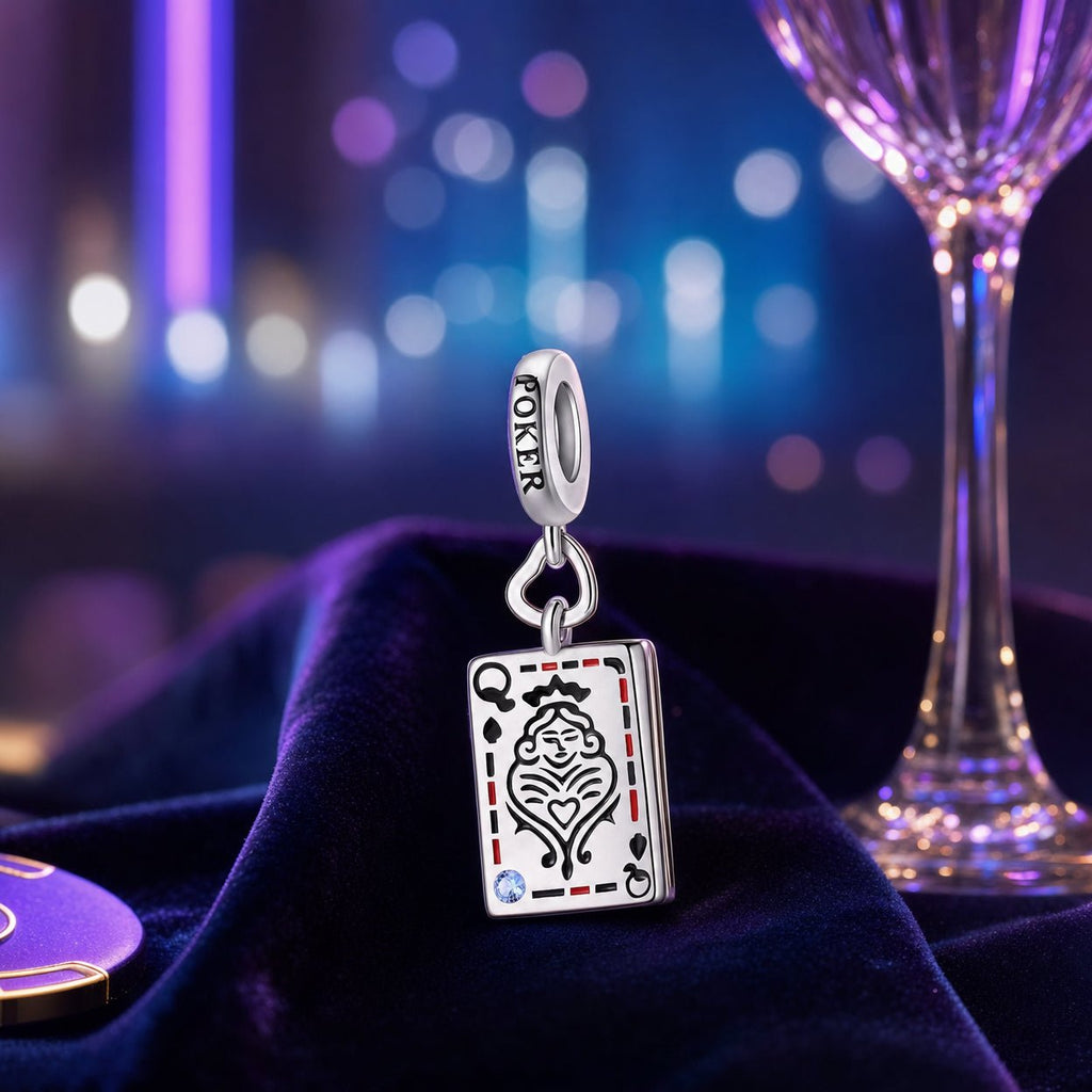 Charm pendant, Dame de pique, pour femme, modèle Queenia
