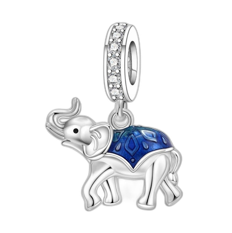 Charm-Anhänger, niedlicher blauer Elefant, für Damen, Modell Azuphant