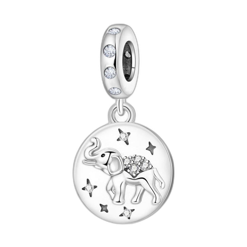 Ciondolo charm, elefante sigillo carino, per donna, modello Stampino