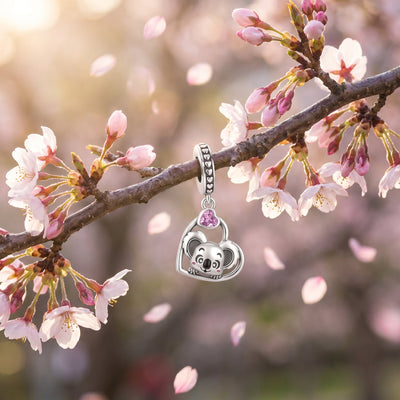 Charm pendant, koala coeur mignon, pour femme, modèle Koalina