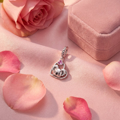Charm pendant, koala coeur mignon, pour femme, modèle Koalina
