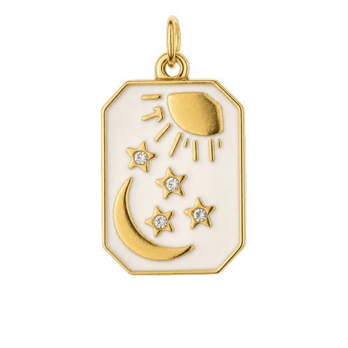 Charm pendant médaillon astral soleil lune étoiles, pour femme, modèle Célestia