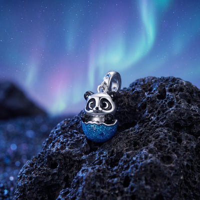 Charm pendant, panda coquille mignon, pour femme, modèle Pandoeuf