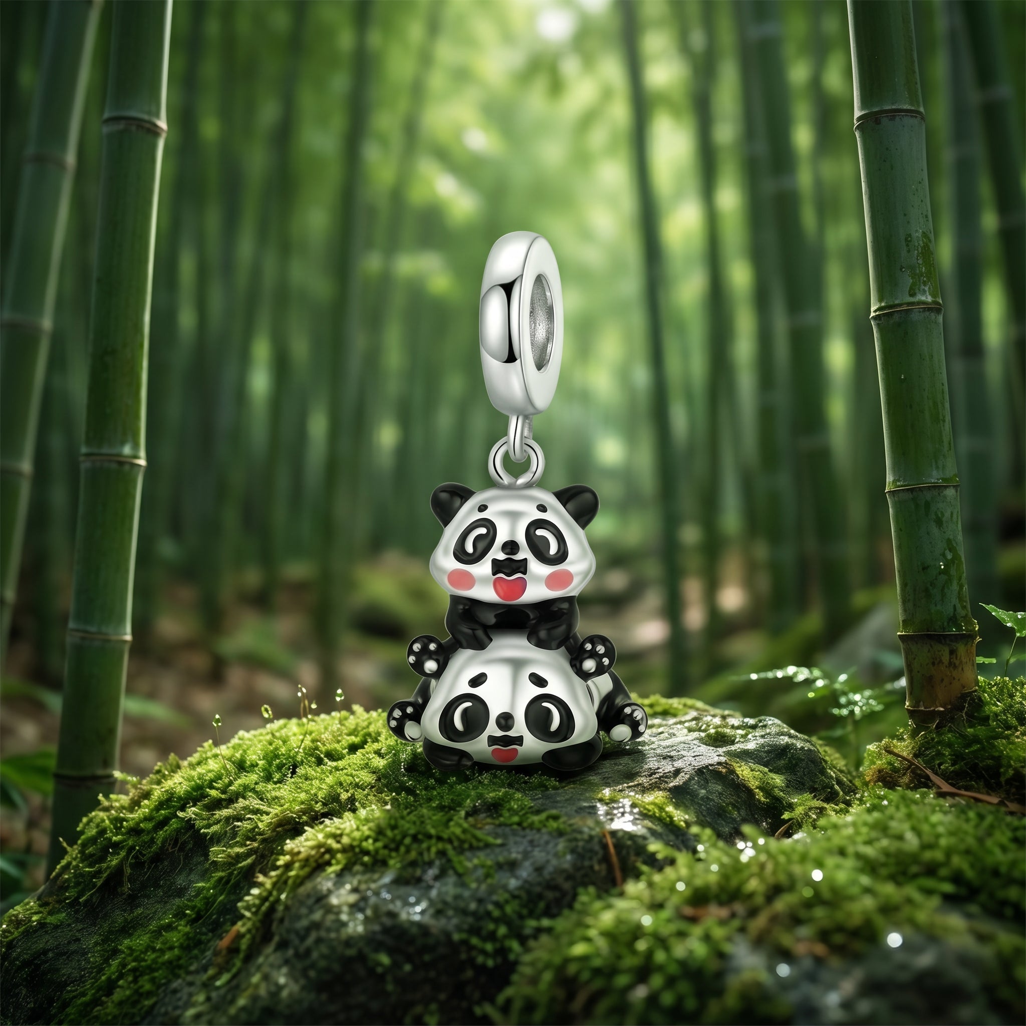 Charm pendant, panda joueur mignon, pour femme, modèle Pandino