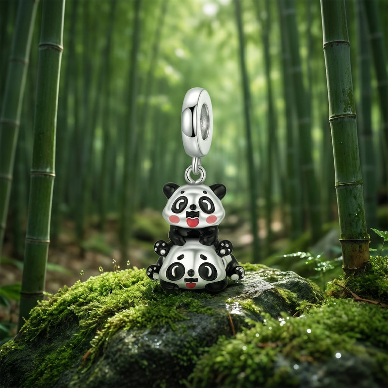 Charm pendant, panda joueur mignon, pour femme, modèle Pandino