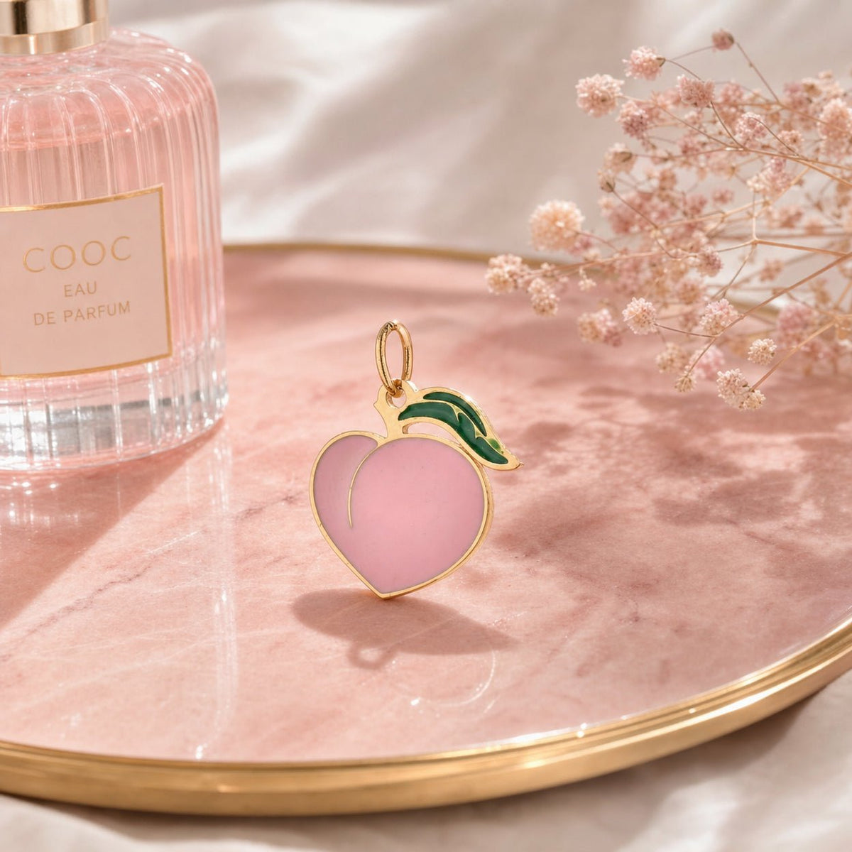 Charm-Anhänger Pfirsich Rosa, für Damen, Modell Peachy