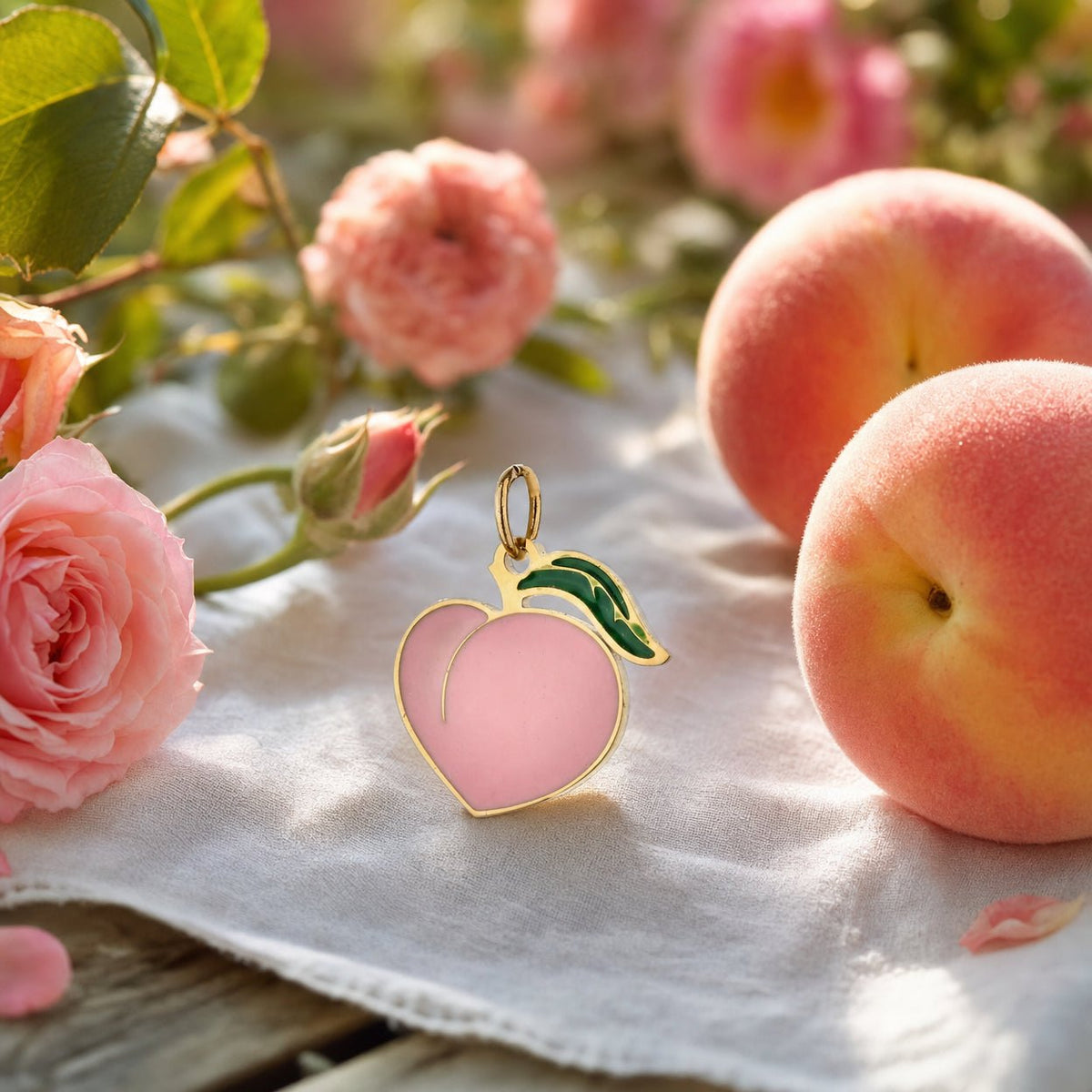 Charm-Anhänger Pfirsich Rosa, für Damen, Modell Peachy