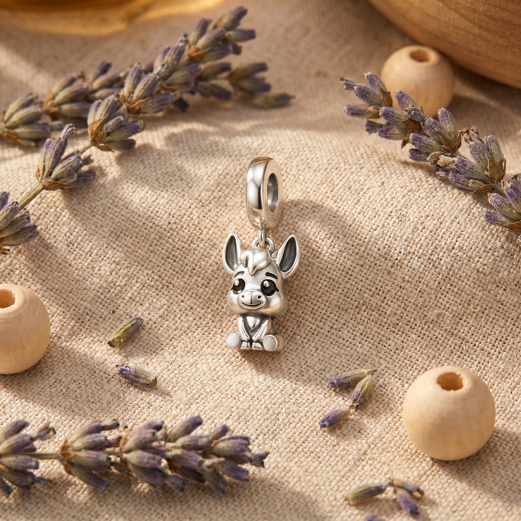Charm-Anhänger, niedlicher kleiner Esel, für Damen, Modell Bourrico