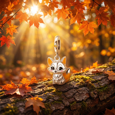Charm pendant, petit renard mignon, pour femme, modèle Renardino