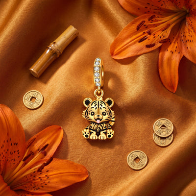Charm pendant, petit tigre mignon, pour femme, modèle Tigrello