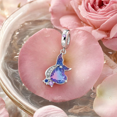 Charm-Anhänger, Sternen-Meerjungfrauenschwanz mit Herz, für Damen, Modell Sirenia