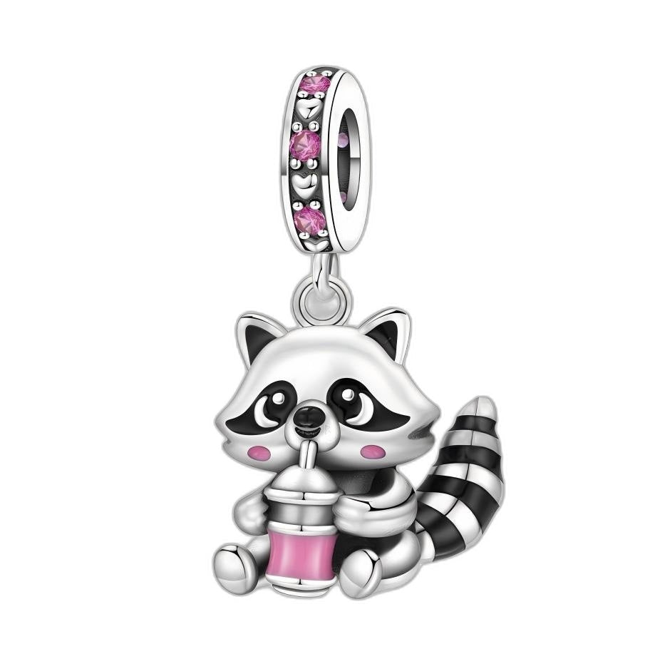 Charm pendant, raton laveur bubble tea mignon, pour femme, modèle Ratonboba