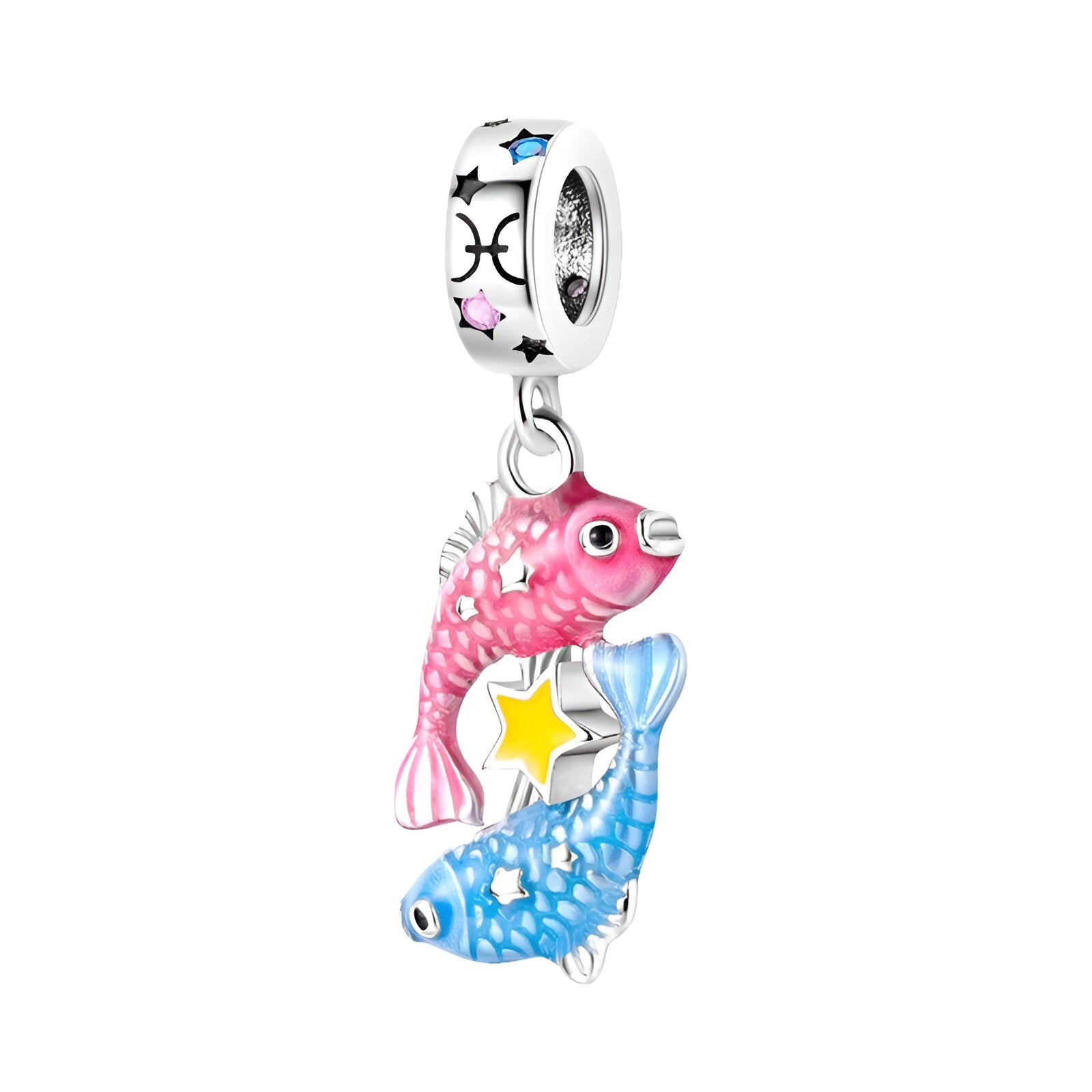 Charm pendant signe du zodiaque poisson, pour femme, modèle Lysiane - La Boutique du Bracelet