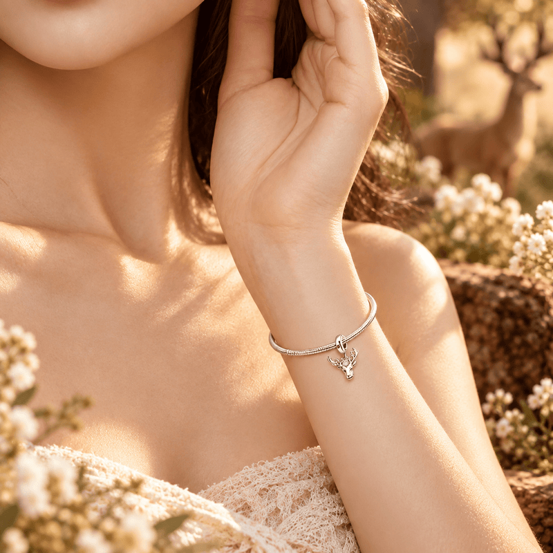 Charm-Anhänger Hirschkopf, für Damen, Modell Ailith