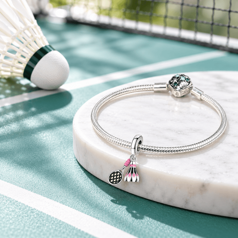 Pendente com pingente de volante e raquete de badminton, para mulher, modelo Isaure