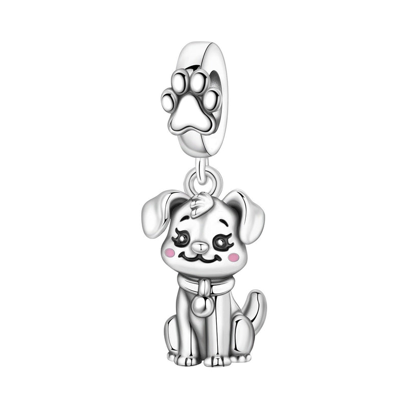 Charm, niedlicher Tieranhänger aus Silber, für Damen, Modell Treuer Begleiter