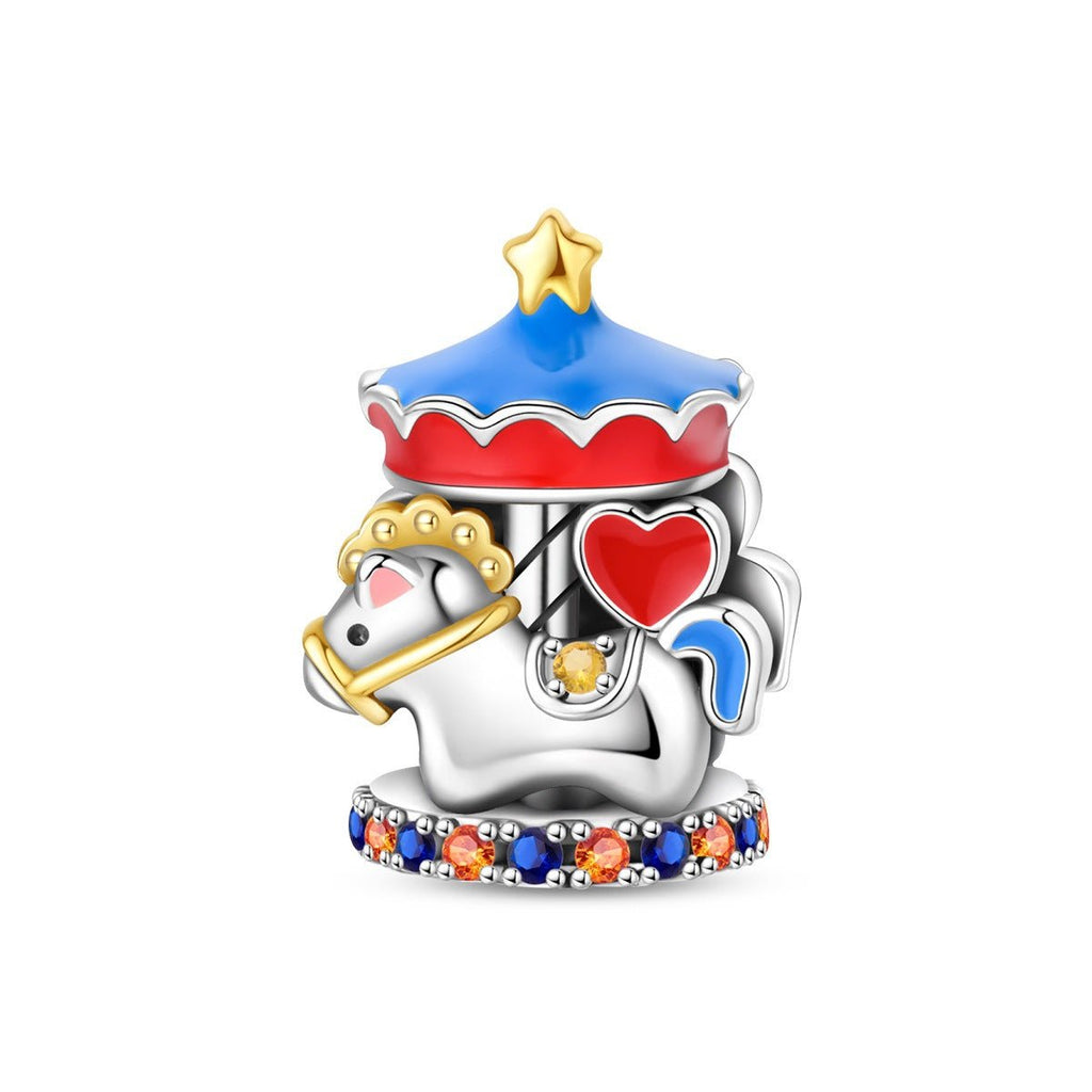 Charm, pendente circo e luna park in argento, da donna, modello Carosello Incantato