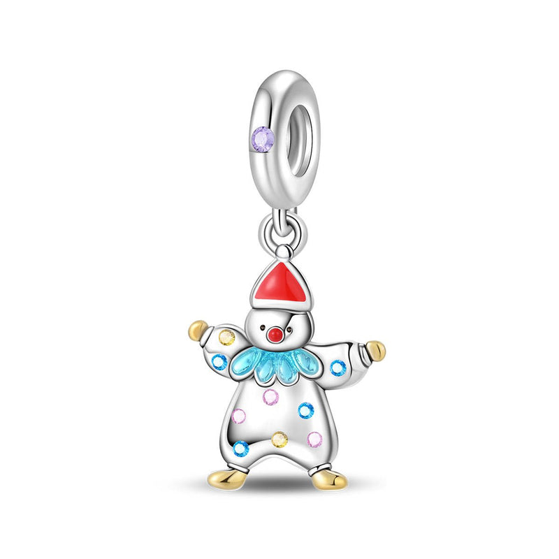 Charm, pendente circo e luna park in argento, per donna, modello Clown Acrobata Stellato