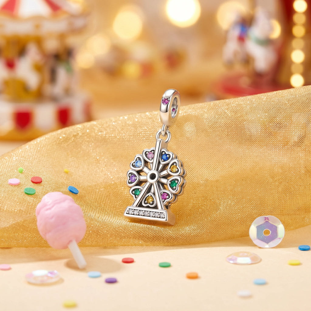 Charm, Pendentif cirque et fête foraine en argent, pour femme, modèle Grande Roue Festive