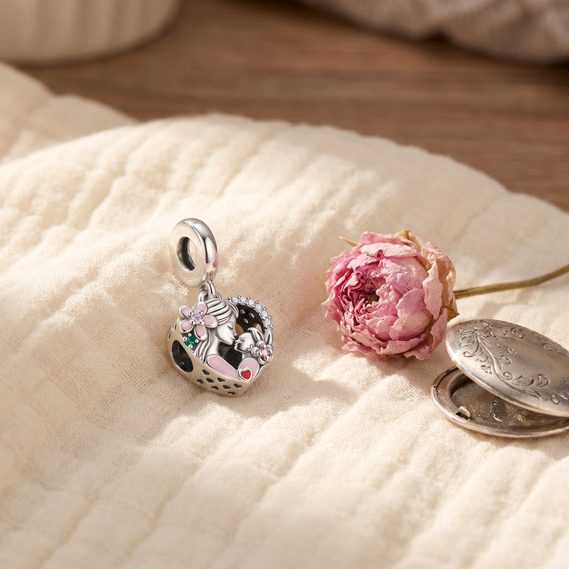 Charm, Pendentif famille et spiritualité en argent, pour femme, modèle Tendresse Maternelle
