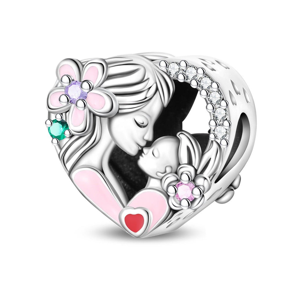 Charm, Pendentif famille et spiritualité en argent, pour femme, modèle Tendresse Maternelle