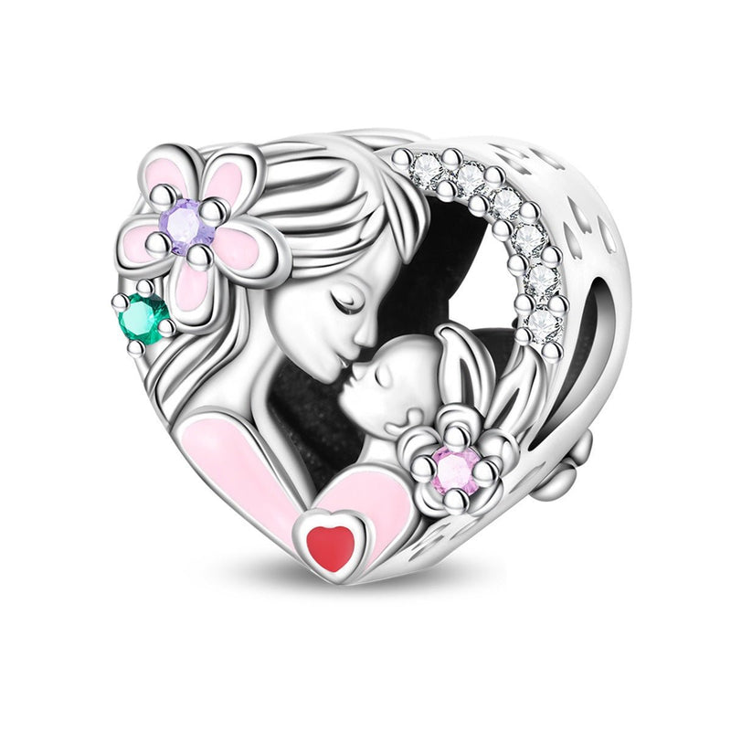 Charm, Pendentif famille et spiritualité en argent, pour femme, modèle Tendresse Maternelle