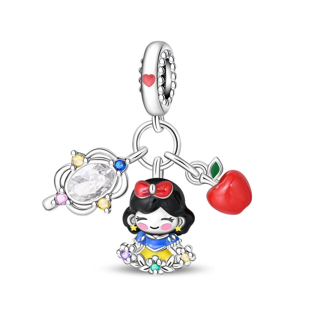 Charm, Pendentif princesse féérique en argent, pour femme, modèle Miroir Magique Royal