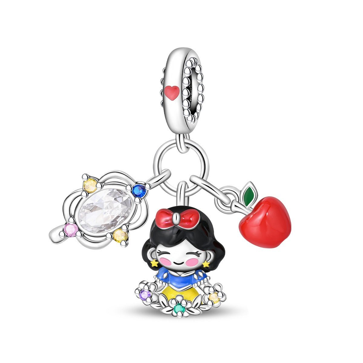 Charm, Pendentif princesse féérique en argent, pour femme, modèle Miroir Magique Royal