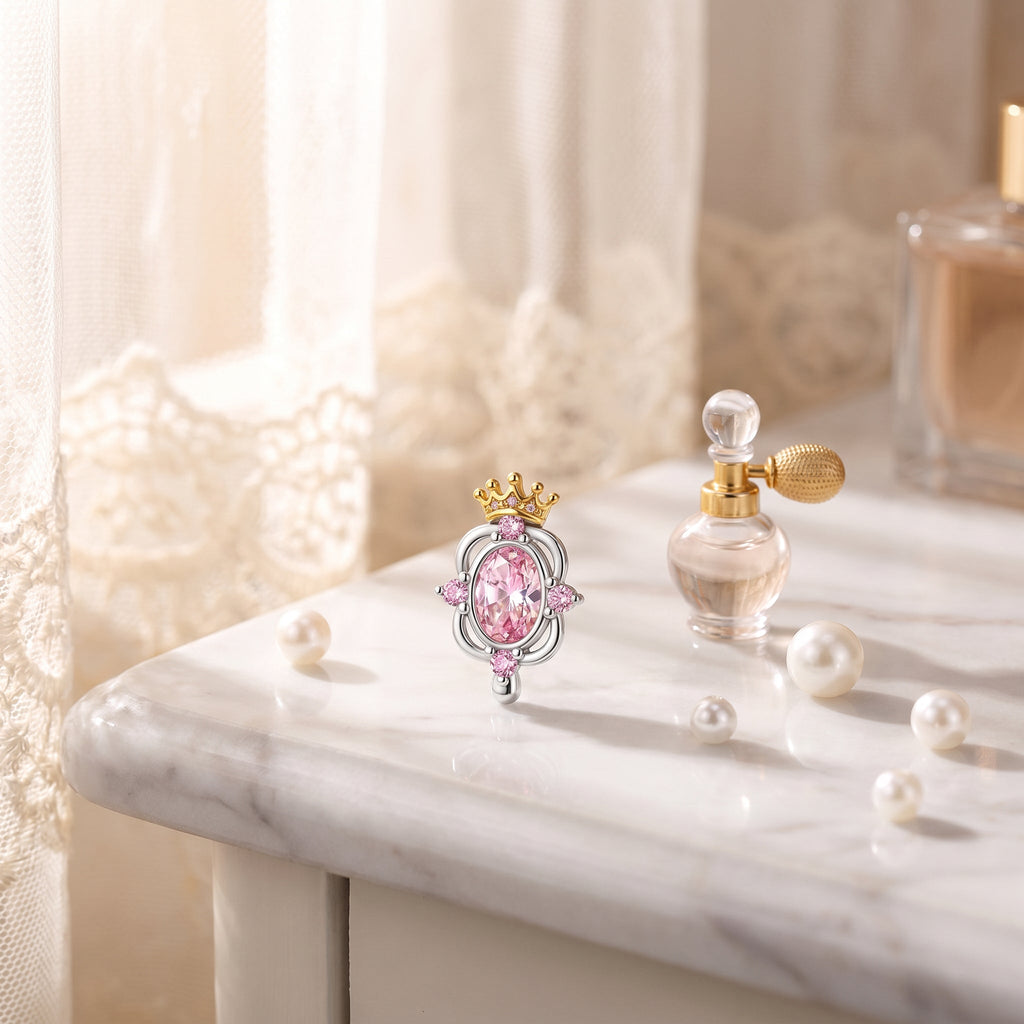 Charm, Pendentif princesse féérique en argent, pour femme, modèle Miroir Magique Royal